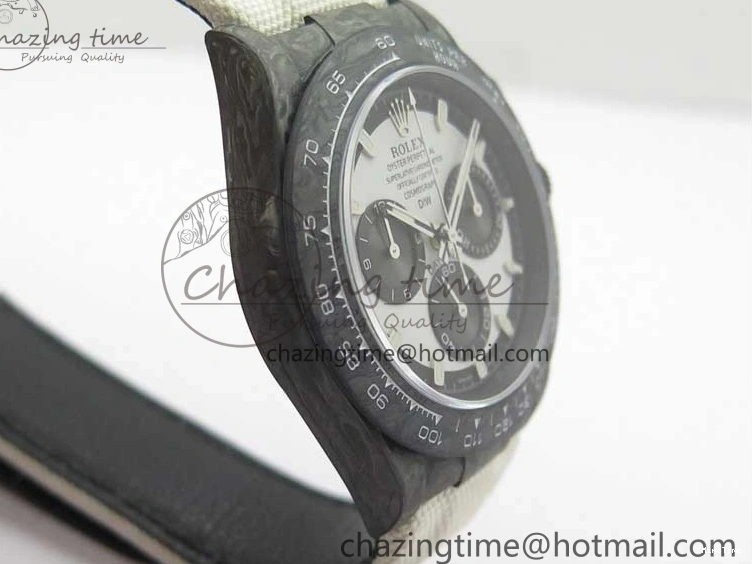 MiroTime 0320 WrinkleFree Daytona DIW Carbon Noob 1:1 Best Edition White Black Dial on Nylon Strap SA 2614